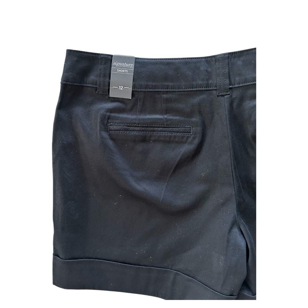 WHITE HOUSE BLACK MARKET Black 5” Tailored Cotton Cuffed Shorts Sz 12 Lg NWT - Picture 4 of 6